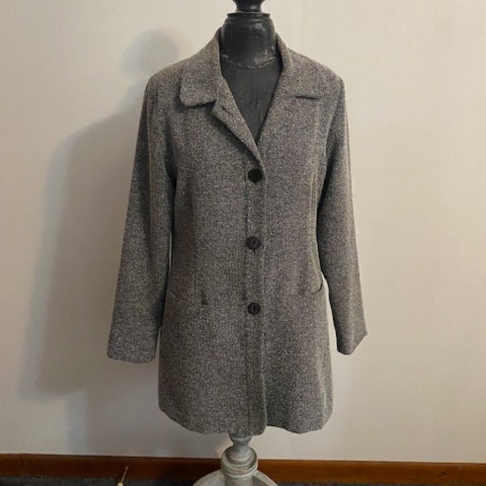 Staples Black/White Tweed coat, size S